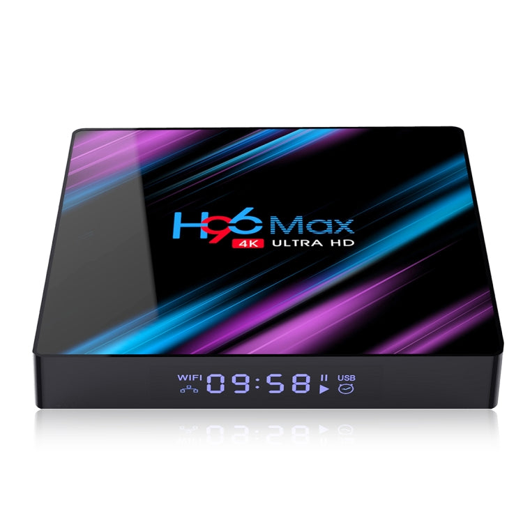 H96 Max-3318 4K Ultra HD Android TV Box with Remote Controller, Android 10.0, RK3318 Quad-Core 64bit Cortex-A53, 4GB+64GB, Support TF Card / USBx2 / AV / Ethernet, Plug Specification:UK Plug
