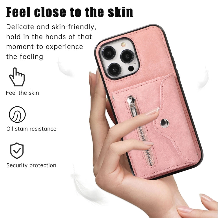 Zipper RFID Card Slot Phone Case with Short Lanyard, For iPhone 11 Pro, For iPhone 11 Pro Max