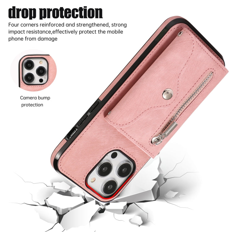 Zipper RFID Card Slot Phone Case with Short Lanyard, For iPhone 11 Pro, For iPhone 11 Pro Max