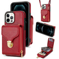 Zipper Hardware Card Wallet Phone Case, For iPhone 13 Pro Max, For iPhone 13 Pro, For iPhone 12 Pro Max, For iPhone 12 / 12 Pro