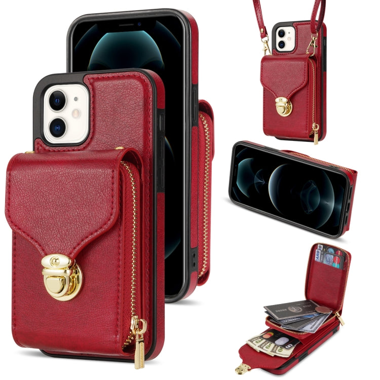 Zipper Hardware Card Wallet Phone Case, For iPhone 11 Pro Max, For iPhone 11 Pro, For iPhone 11, For iPhone 13 mini