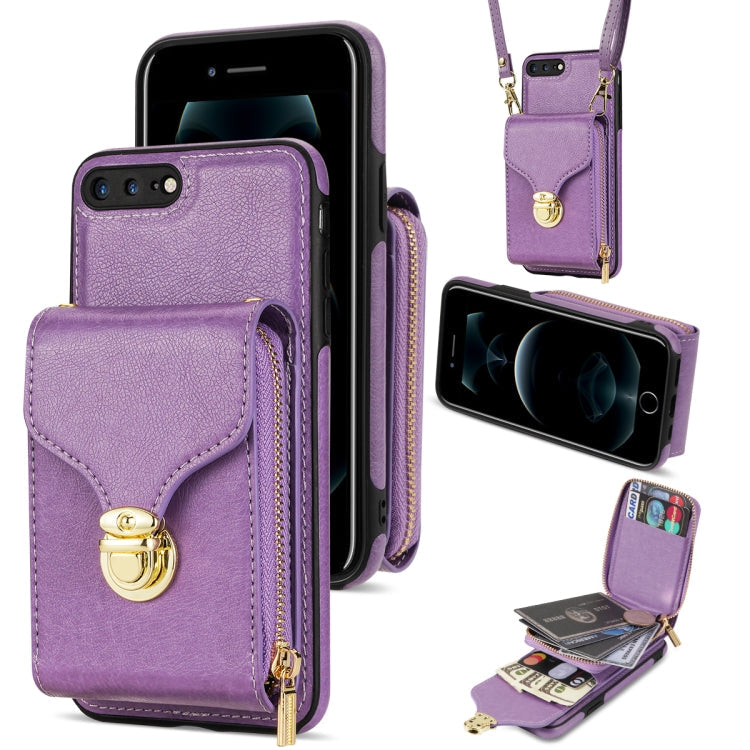 Zipper Hardware Card Wallet Phone Case, For iPhone SE 2022 / SE 2020 / 8 / 7, For iPhone 8 Plus / 7 Plus, For iPhone 6s Plus / 6 Plus, For iPhone 6s / 6