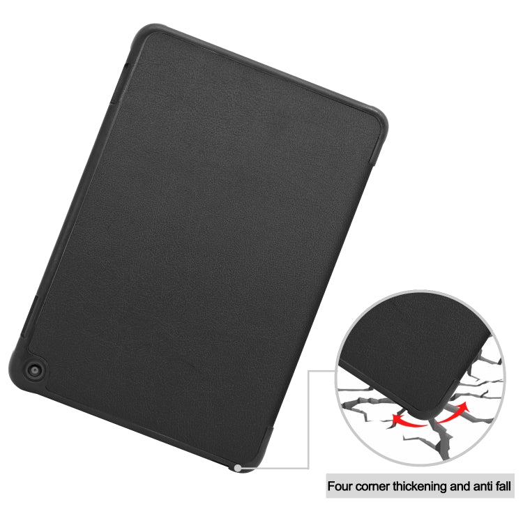 For Kindle Fire HD 8 (2020) Custer Pattern Pure Color Horizontal Flip Leather Case with Three-folding Holder & Wake-up / Sleep Function, For Kindle Fire HD 8 (2020)