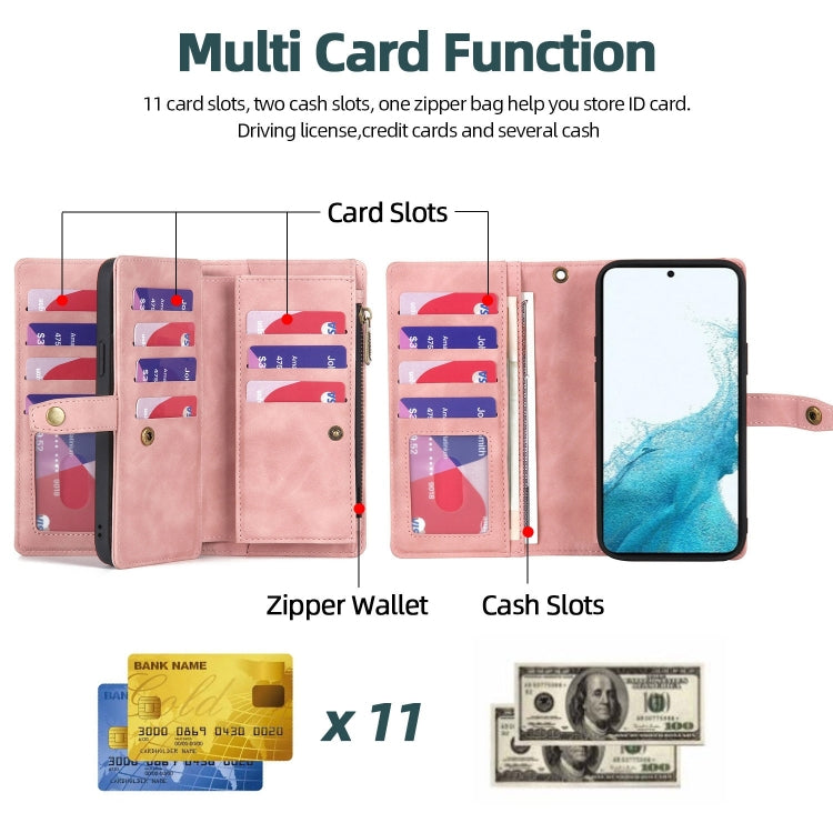 Zipper Wallet Magnetic Detachable Leather Phone Case, For Samsung Galaxy A52 4G/5G, For Samsung Galaxy A53 5G, For Samsung Galaxy A54 5G, For Samsung Galaxy A70, For Samsung Galaxy A71 4G, For Samsung Galaxy A71 5G, For Samsung Galaxy A72 4G/5G...