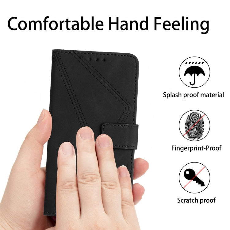 For Sony Xperia 1 V Stitching Embossed Leather Phone Case(Black)