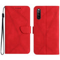 Stitching Embossed Leather Phone Case, For Sony Xperia 10 V