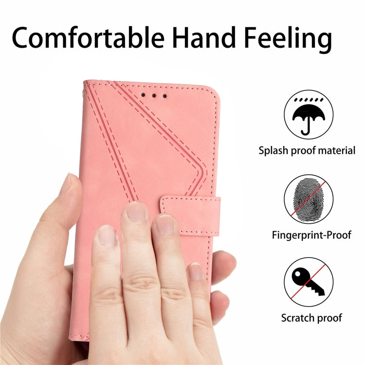 For Sony Xperia 10 V Stitching Embossed Leather Phone Case(Pink)