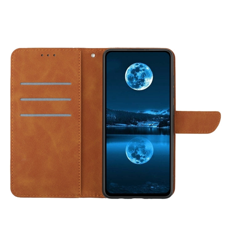 For Sony Xperia 10 V Stitching Embossed Leather Phone Case(Brown)