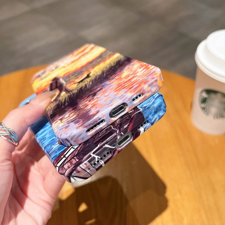 Oil Painting Pattern Glossy PC Phone Case, For iPhone XS Max, For iPhone 8 Plus / 7 Plus
