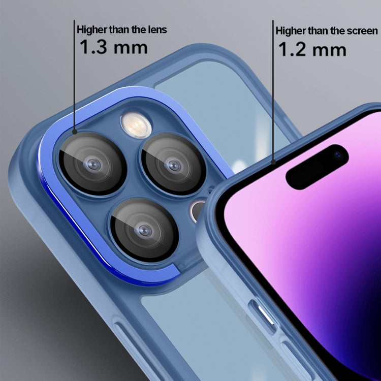 For iPhone 14 Plus Invisible Lens Bracket Matte Transparent Phone Case(Black)