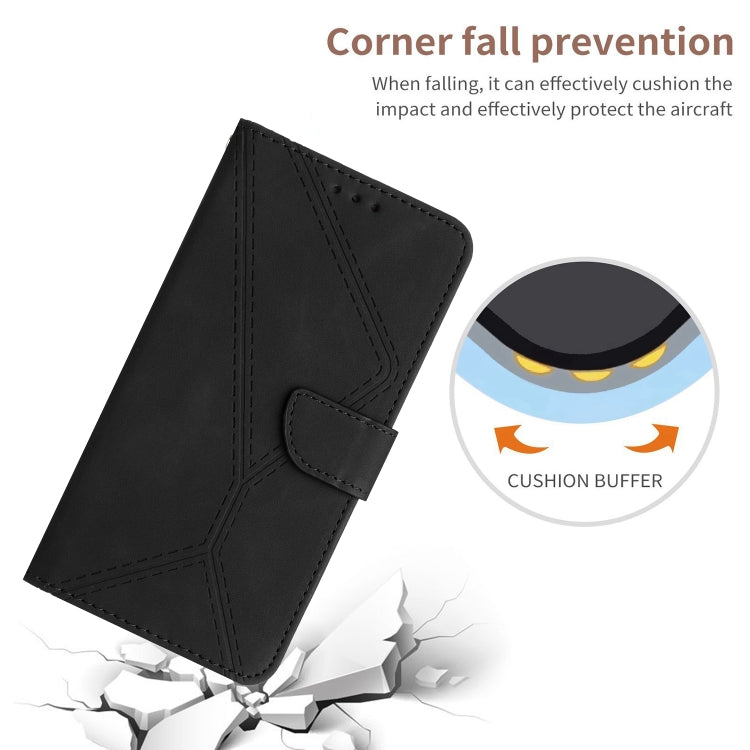 For iPhone 11 Stitching Embossed Leather Phone Case(Black)