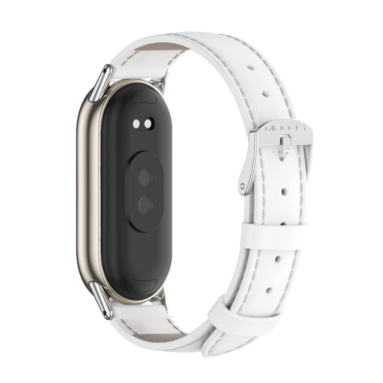Mijobs Genuine Leather Watch Band, For Xiaomi Smart Band 10 / 9 / 8