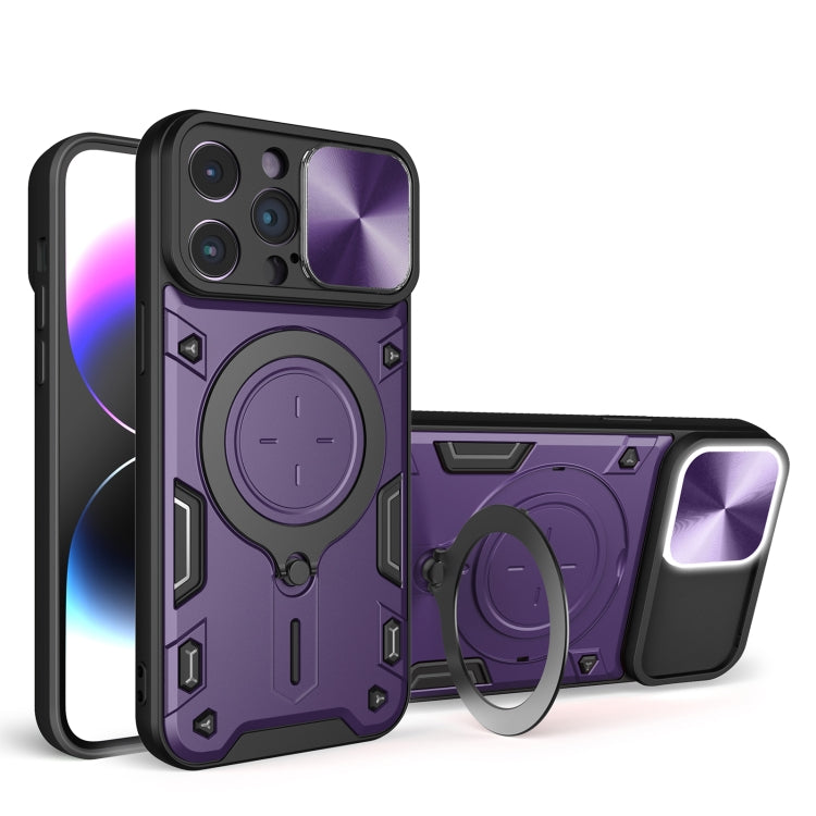 CD Texture Sliding Camshield Magnetic Holder Phone Case, For iPhone 14 Pro Max, For iPhone 13 Pro Max, For iPhone 13 Pro, For iPhone 13