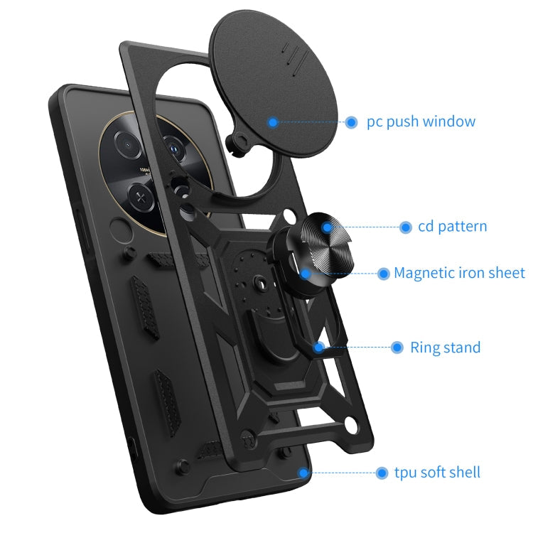 Sliding Camera Cover Design TPU+PC Phone Case, For Huawei nova 12i 4G Global