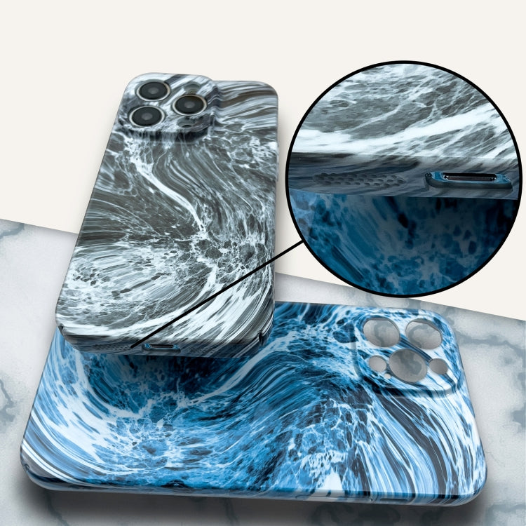 For iPhone 13 Marble Pattern Phone Case(Blue White)