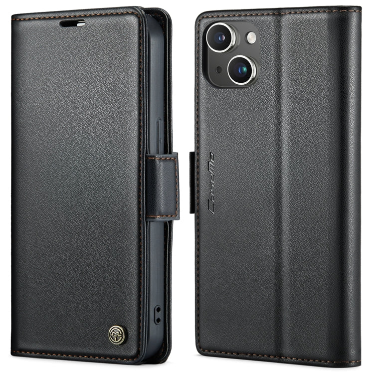 CaseMe 023 Butterfly Buckle Litchi Texture RFID Anti-theft Leather Phone Case, For iPhone 14, For iPhone 15 Pro Max, For iPhone 15 Pro, For iPhone 14 Plus