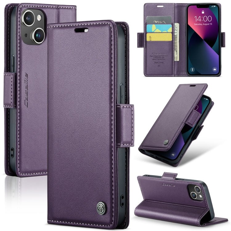 CaseMe 023 Butterfly Buckle Litchi Texture RFID Anti-theft Leather Phone Case, For iPhone 14, For iPhone 15 Pro Max, For iPhone 15 Pro, For iPhone 14 Plus