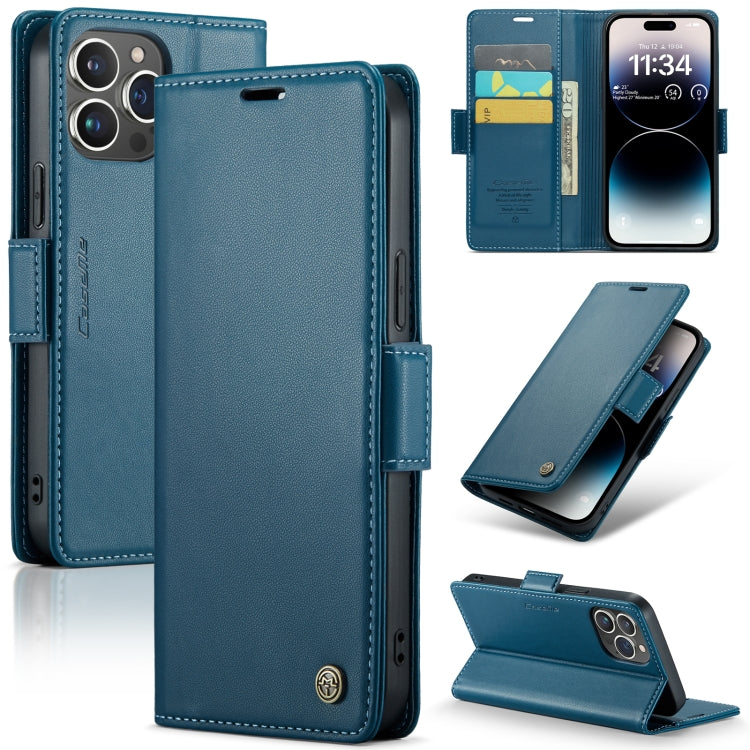 CaseMe 023 Butterfly Buckle Litchi Texture RFID Anti-theft Leather Phone Case, For iPhone 14 Pro, For iPhone 15 Plus, For iPhone 15, For iPhone 14 Pro Max