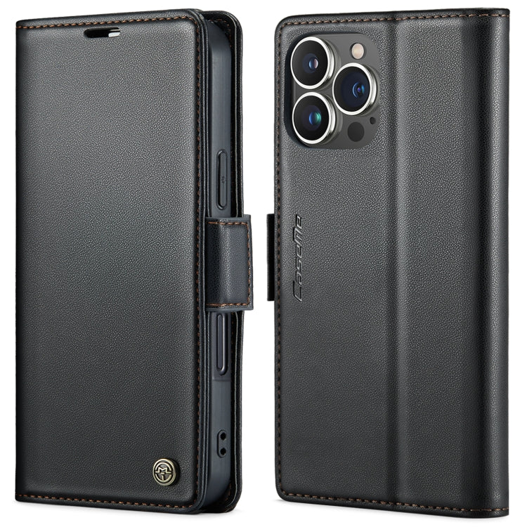 CaseMe 023 Butterfly Buckle Litchi Texture RFID Anti-theft Leather Phone Case, For iPhone 14, For iPhone 15 Pro Max, For iPhone 15 Pro, For iPhone 14 Plus