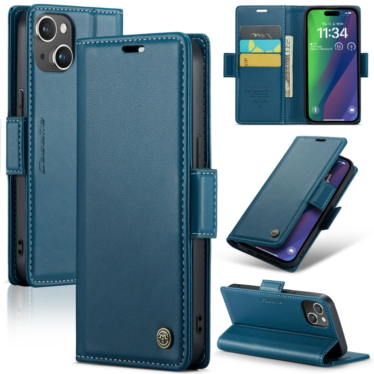 CaseMe 023 Butterfly Buckle Litchi Texture RFID Anti-theft Leather Phone Case, For iPhone 14 Pro, For iPhone 15 Plus, For iPhone 15, For iPhone 14 Pro Max