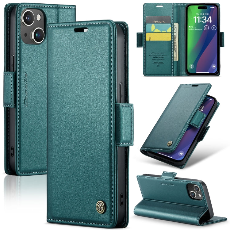 CaseMe 023 Butterfly Buckle Litchi Texture RFID Anti-theft Leather Phone Case, For iPhone 14 Pro, For iPhone 15 Plus, For iPhone 15, For iPhone 14 Pro Max