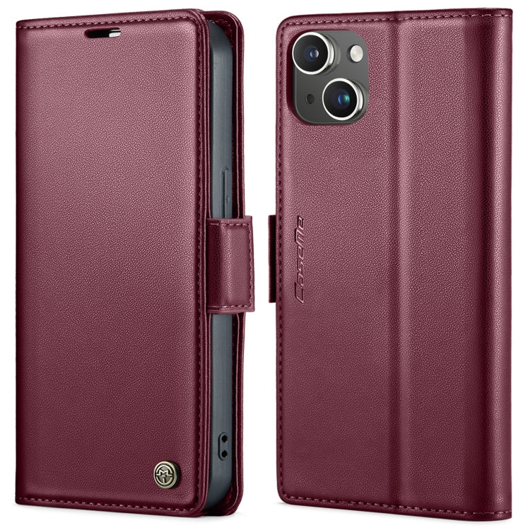 CaseMe 023 Butterfly Buckle Litchi Texture RFID Anti-theft Leather Phone Case, For iPhone 14 Pro, For iPhone 15 Plus, For iPhone 15, For iPhone 14 Pro Max
