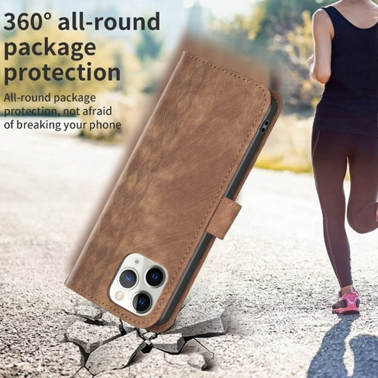 Plaid Embossed Leather Phone Case, For iPhone 11 Pro, For iPhone 15 Plus, For iPhone 11 Pro Max, For iPhone X / XS