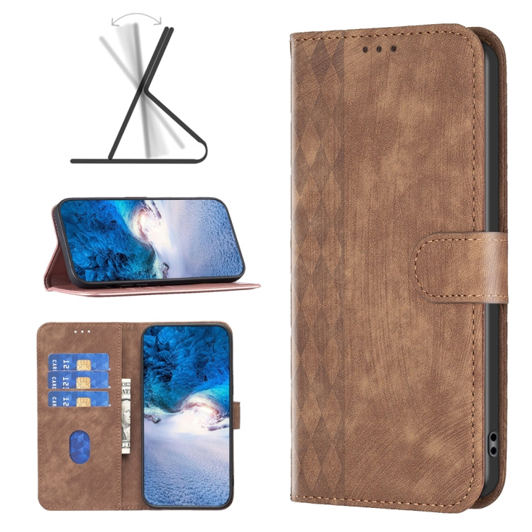 Plaid Embossed Leather Phone Case, For Google Pixel 8 Pro
