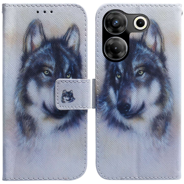 Coloured Drawing Flip Leather Phone Case, For Tecno Camon 20 Pro 4G / 20, For Tecno Spark 10 5G