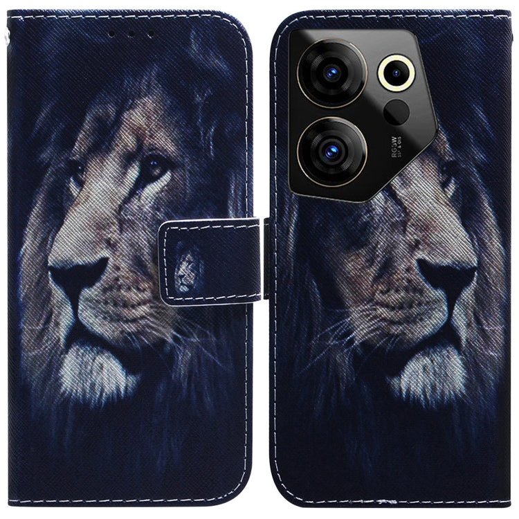 Coloured Drawing Flip Leather Phone Case, For Tecno Camon 20 Premier 5G, For Tecno Camon 20 Pro 5G