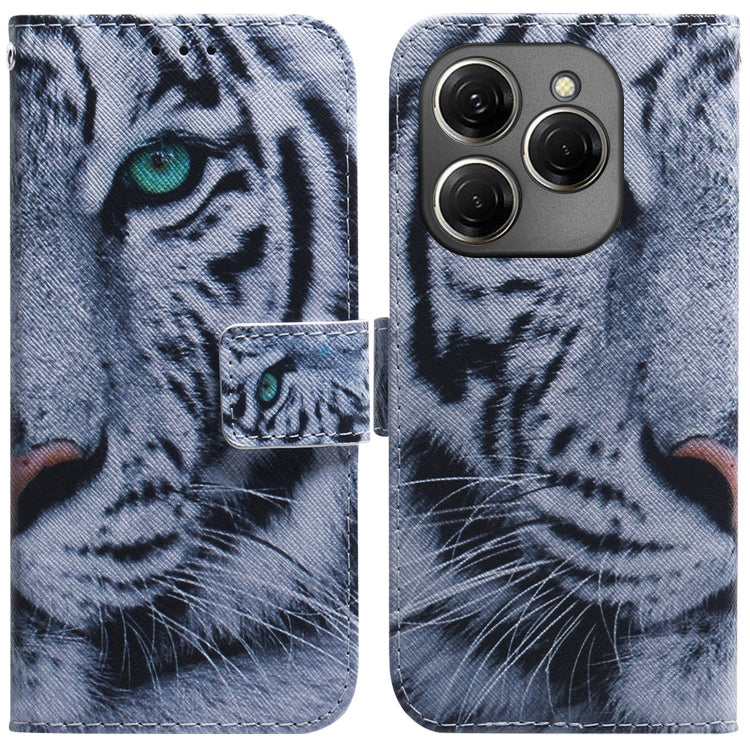 Coloured Drawing Flip Leather Phone Case, For Tecno Spark 20 Pro+ 4G, For Tecno Spark 20 Pro