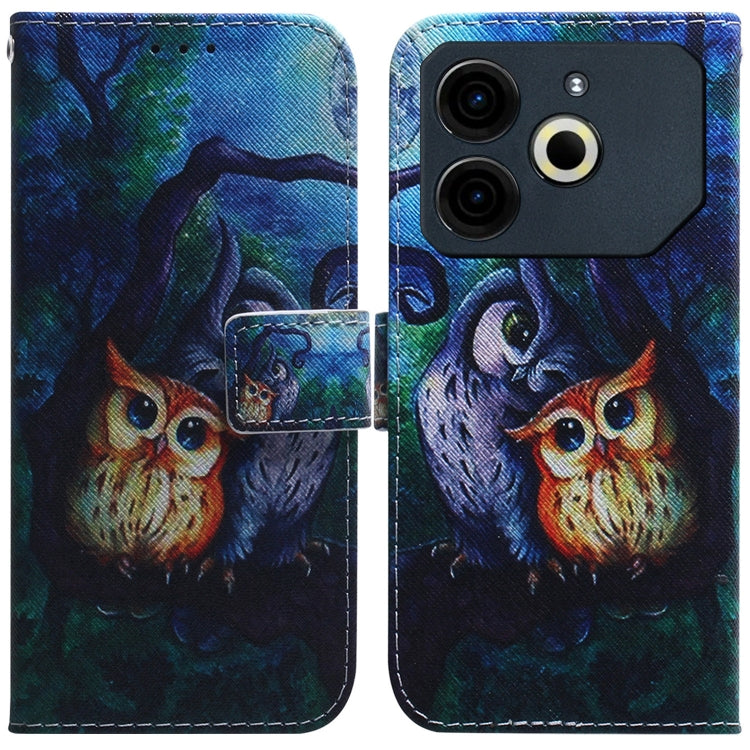 Coloured Drawing Flip Leather Phone Case, For Tecno Pova 6 Neo, For Tecno Pova 6 Pro / Pova 6