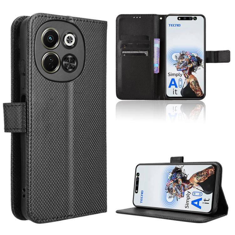 Diamond Texture Leather Phone Case, For Tecno Camon 40 Premier 5G, For Tecno Camon 40 4G, For Tecno Camon 30S 4G / 30S Pro 4G, For Tecno Pova 6 Neo 5G / Spark 30 5G