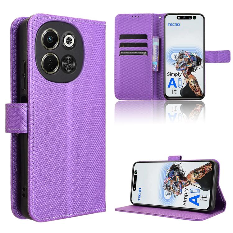 Diamond Texture Leather Phone Case, For Tecno Camon 40 Premier 5G, For Tecno Camon 40 4G, For Tecno Camon 30S 4G / 30S Pro 4G, For Tecno Pova 6 Neo 5G / Spark 30 5G