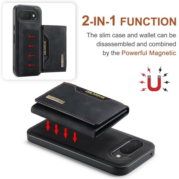 DG.MING M2 Series 3-Fold Multi Card Bag + Magnetic Phone Case, For Google Pixel 10a, For Google Pixel 9a, For Google Pixel 9 Pro XL, For Google Pixel 9 / 9 Pro