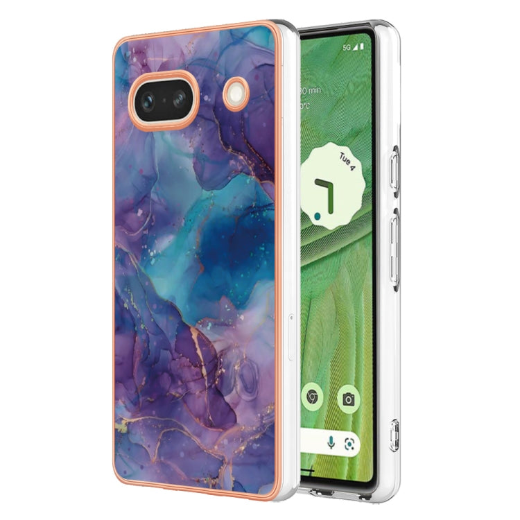 Electroplating Marble Dual-side IMD Phone Case, For Google Pixel 8, For Google Pixel 7a
