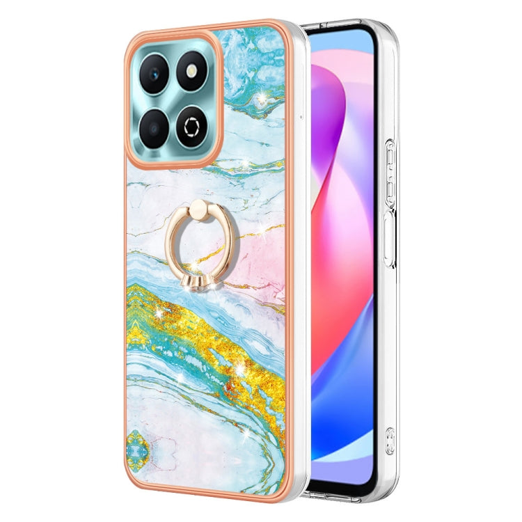 Electroplating Marble IMD TPU Phone Case with Ring Holder, For Honor X6b, For Honor 200 Lite Global, For Honor X7b 4G / 5G, For Honor X8b