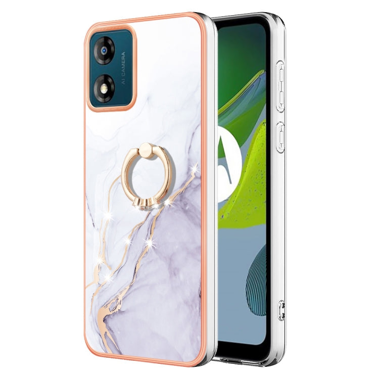 Electroplating Marble IMD TPU Phone Case with Ring Holder, For Motorola Moto G14, For Motorola Moto E13, For Motorola Moto G53 5G