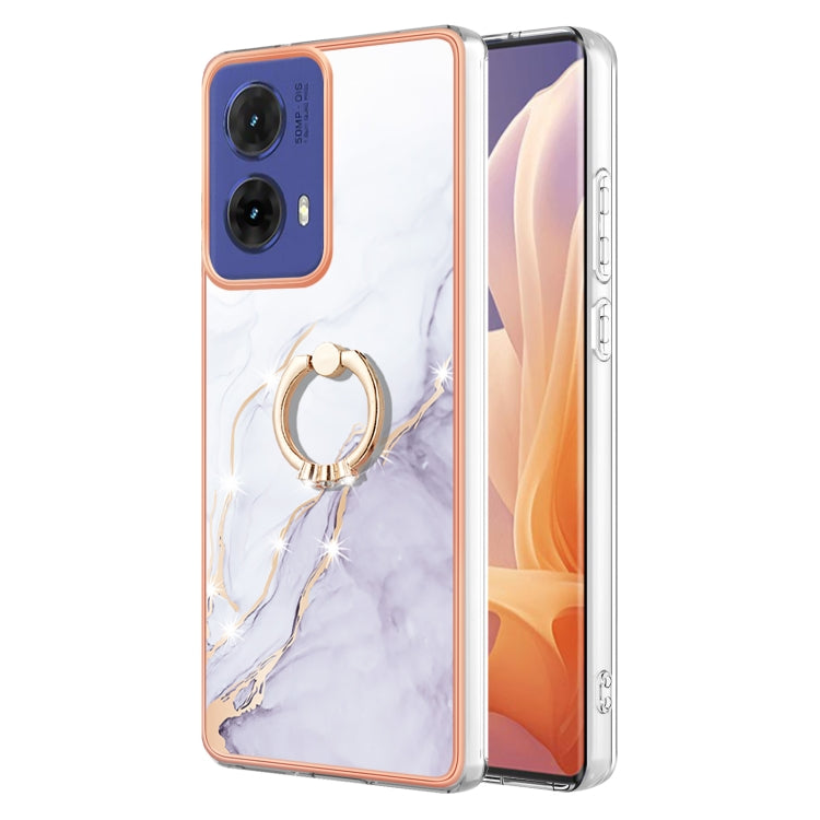 Electroplating Marble IMD TPU Phone Case with Ring Holder, For Motorola Moto G85, For Motorola Edge 50 Ultra, For Motorola Edge 50 Pro, For Motorola Edge 50 Fusion