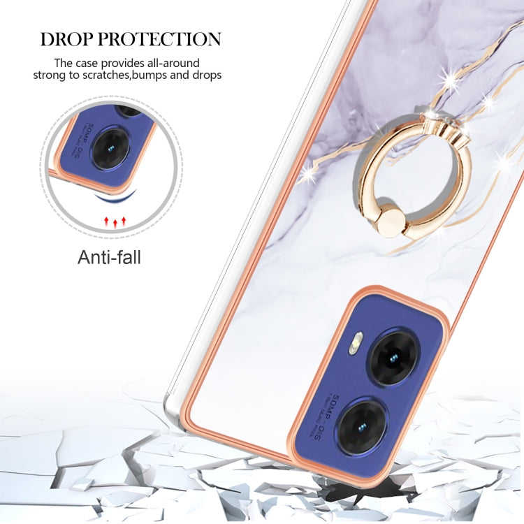 Electroplating Marble IMD TPU Phone Case with Ring Holder, For Motorola Moto G85, For Motorola Edge 50 Ultra, For Motorola Edge 50 Pro, For Motorola Edge 50 Fusion