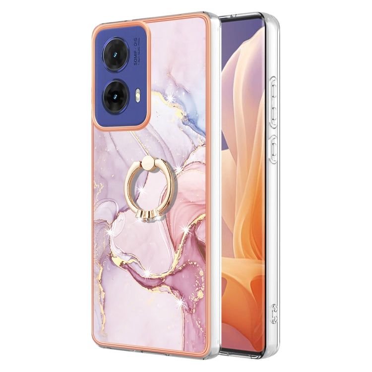 Electroplating Marble IMD TPU Phone Case with Ring Holder, For Motorola Moto G85, For Motorola Edge 50 Ultra, For Motorola Edge 50 Pro, For Motorola Edge 50 Fusion