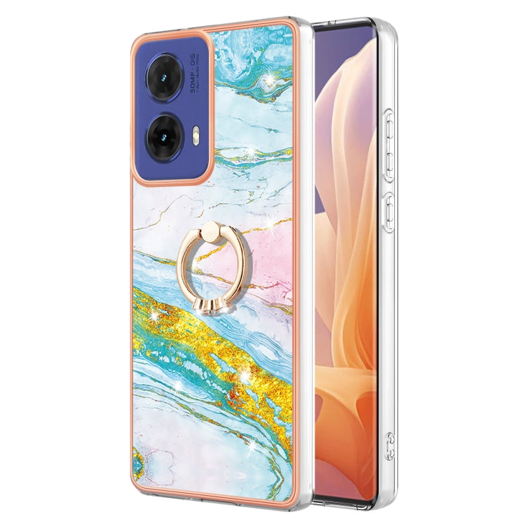 Electroplating Marble IMD TPU Phone Case with Ring Holder, For Motorola Moto G85, For Motorola Edge 50 Ultra, For Motorola Edge 50 Pro, For Motorola Edge 50 Fusion