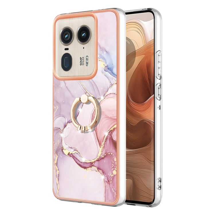 Electroplating Marble IMD TPU Phone Case with Ring Holder, For Motorola Moto G85, For Motorola Edge 50 Ultra, For Motorola Edge 50 Pro, For Motorola Edge 50 Fusion