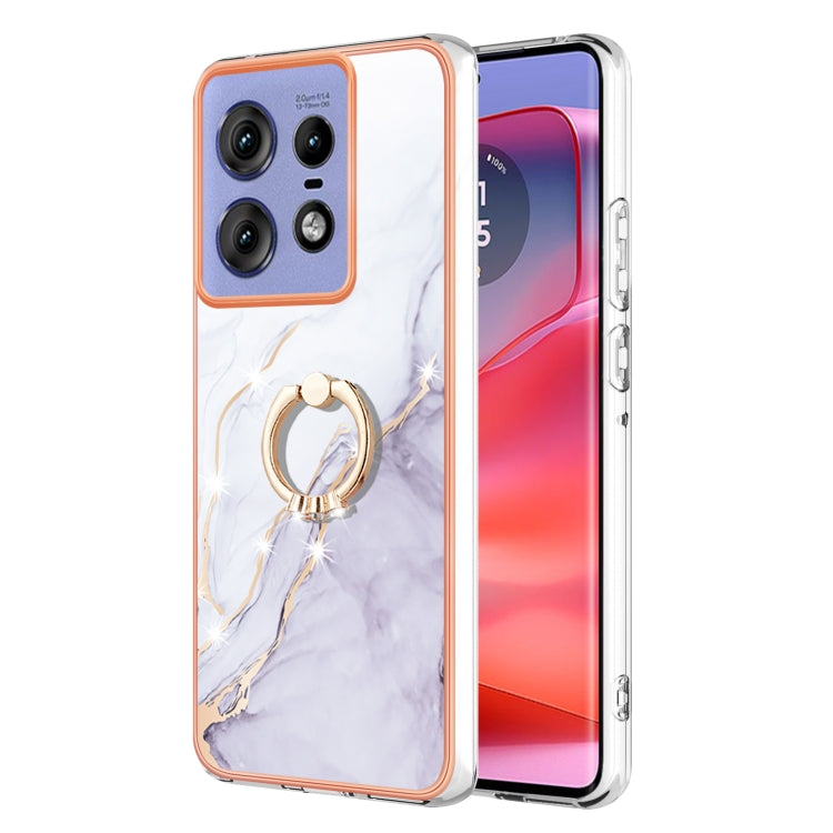 Electroplating Marble IMD TPU Phone Case with Ring Holder, For Motorola Moto G85, For Motorola Edge 50 Ultra, For Motorola Edge 50 Pro, For Motorola Edge 50 Fusion