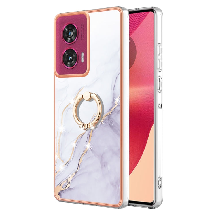 Electroplating Marble IMD TPU Phone Case with Ring Holder, For Motorola Moto G85, For Motorola Edge 50 Ultra, For Motorola Edge 50 Pro, For Motorola Edge 50 Fusion