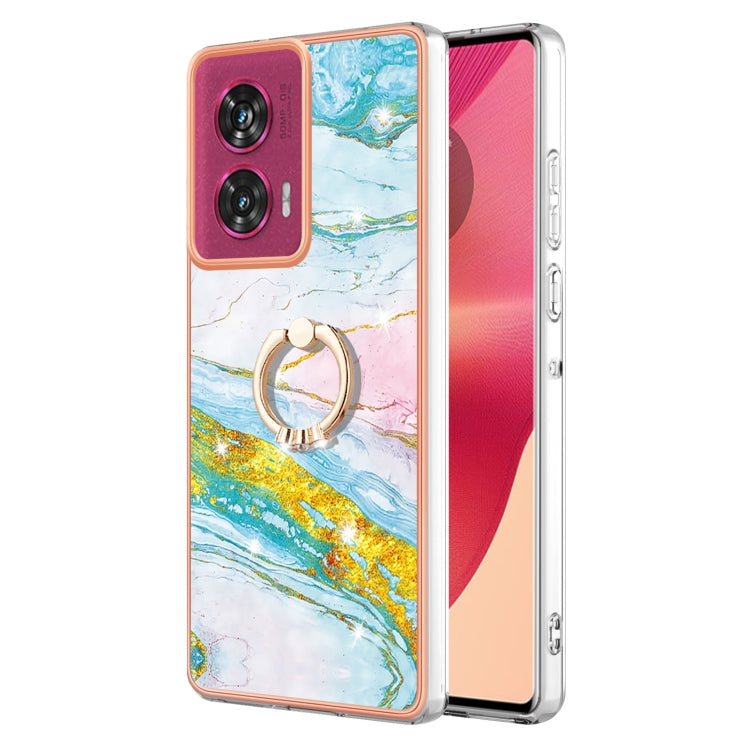 Electroplating Marble IMD TPU Phone Case with Ring Holder, For Motorola Moto G85, For Motorola Edge 50 Ultra, For Motorola Edge 50 Pro, For Motorola Edge 50 Fusion