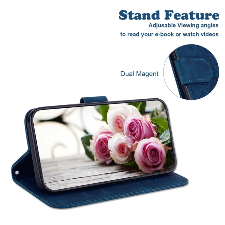 Butterfly Rose Embossed Leather Phone Case, For Tecno Spark 10 / Spark 10C