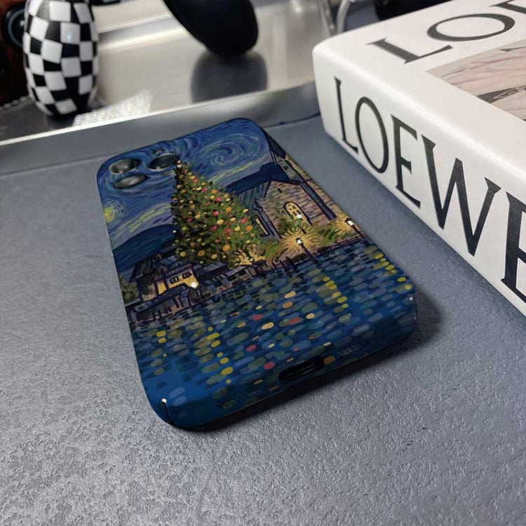 Precise Hole Oil Painting Pattern PC Phone Case, For iPhone 12 Pro Max, For iPhone 12 Pro