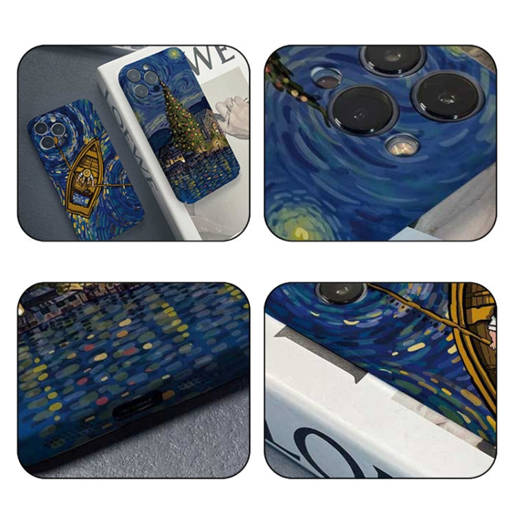 Precise Hole Oil Painting Pattern PC Phone Case, For iPhone 15 Plus, For iPhone 15