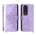 Skin Feel Flowers Embossed Wallet Leather Phone Case, For Honor 90 Pro 5G, For Honor 90 5G, For Honor X50i, For Honor X40i 5G / Play7T Pro